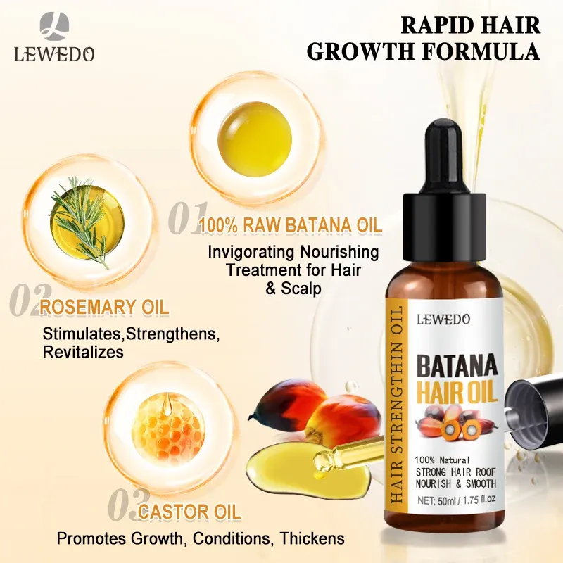 Lewedo Naturals Batana Oil for Fast Hair Growth - Pure Burahem Palm Oil for Men & Women, Nourishes Scalp, Repairs Damage, Reduces Split Ends, Promotes Healthy Shiny Hair thumbnail 3