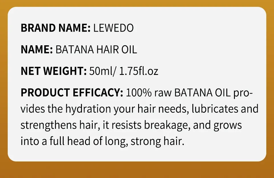 Lewedo Naturals Batana Oil for Fast Hair Growth - Pure Burahem Palm Oil for Men & Women, Nourishes Scalp, Repairs Damage, Reduces Split Ends, Promotes Healthy Shiny Hair showcase 13