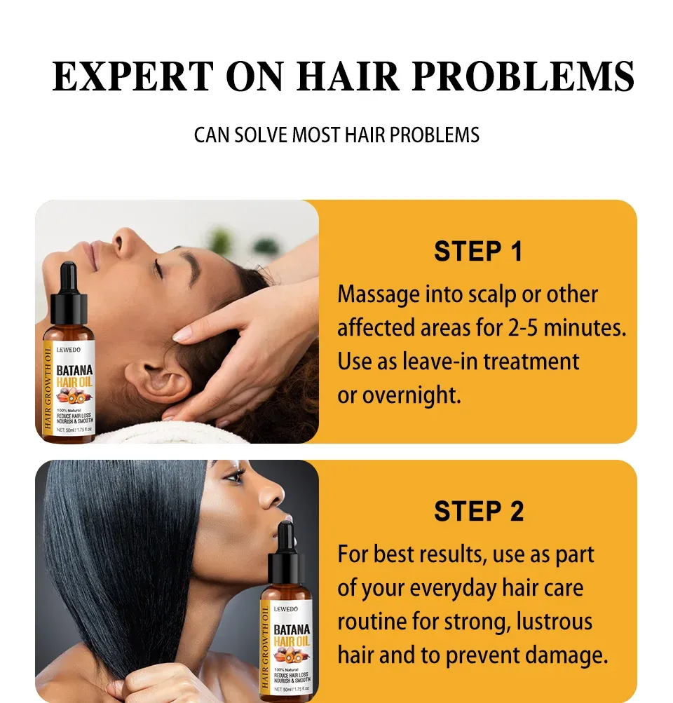 Lewedo Naturals Batana Oil for Fast Hair Growth - Pure Burahem Palm Oil for Men & Women, Nourishes Scalp, Repairs Damage, Reduces Split Ends, Promotes Healthy Shiny Hair showcase 11