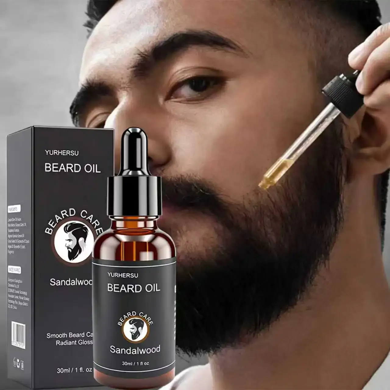 YURHERSU 30ml Beard Growth Oil for Men - Natural Formula for Thicker, Softer, Smoother Facial Hair - Nourishing Beard Care Essential Oil thumbnail 1
