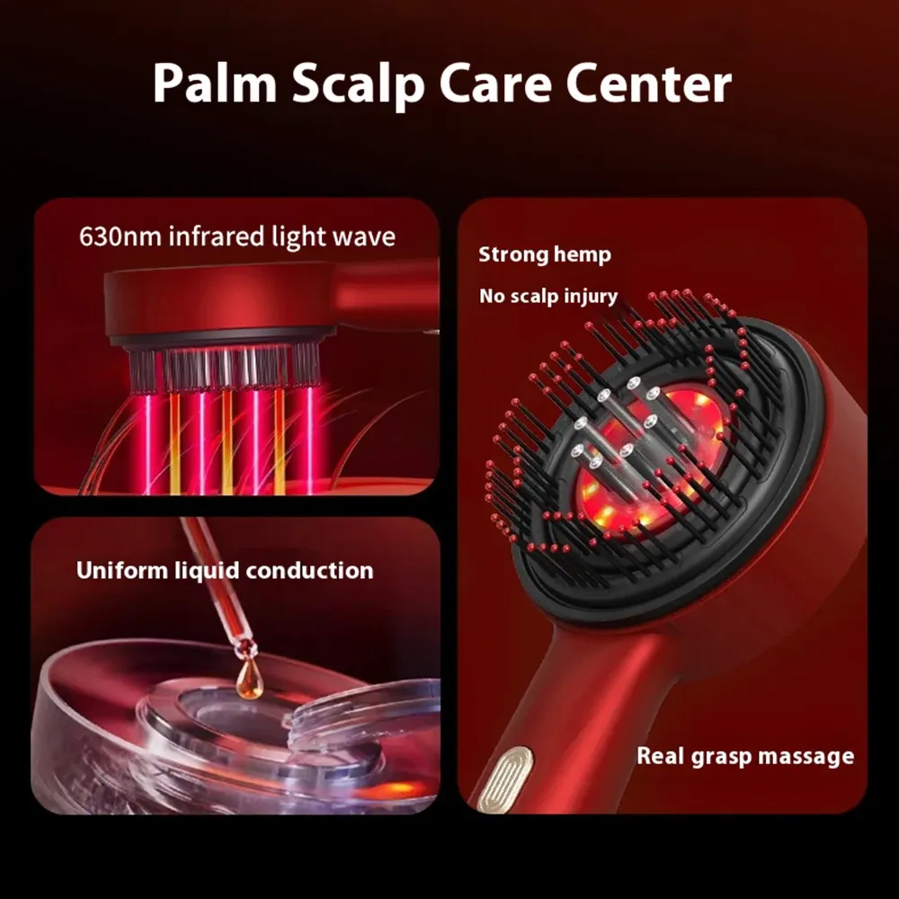 Electric Scalp Massager Comb with Red Light Therapy & Vibration for Hair Growth | Anti-Hair Loss Liquid Applicator | Promotes Scalp Health & Hair Root Nourishment showcase 15