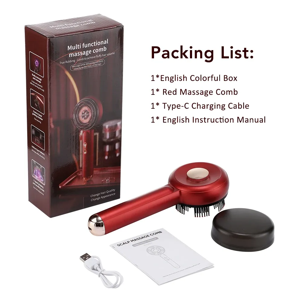 Electric Scalp Massager Comb with Red Light Therapy & Vibration for Hair Growth | Anti-Hair Loss Liquid Applicator | Promotes Scalp Health & Hair Root Nourishment showcase 33