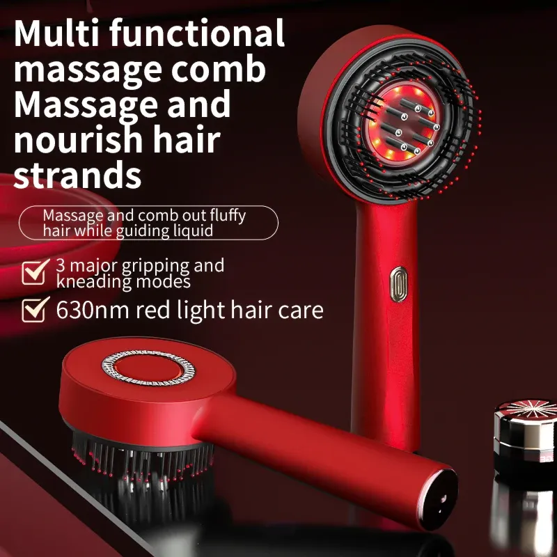 Electric Scalp Massager Comb with Red Light Therapy & Vibration for Hair Growth | Anti-Hair Loss Liquid Applicator | Promotes Scalp Health & Hair Root Nourishment showcase 4