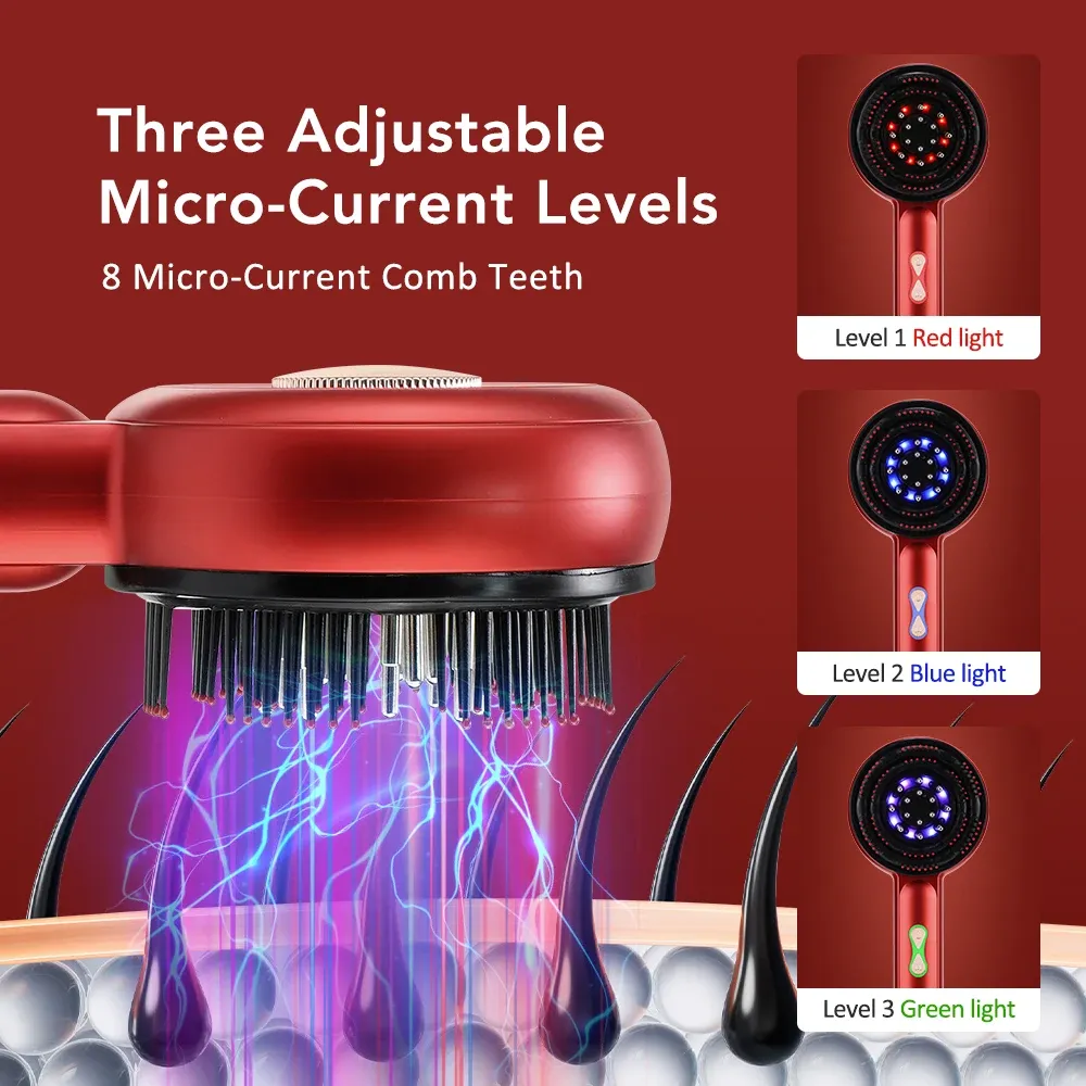 Electric Scalp Massager Comb with Red Light Therapy & Vibration for Hair Growth | Anti-Hair Loss Liquid Applicator | Promotes Scalp Health & Hair Root Nourishment showcase 24