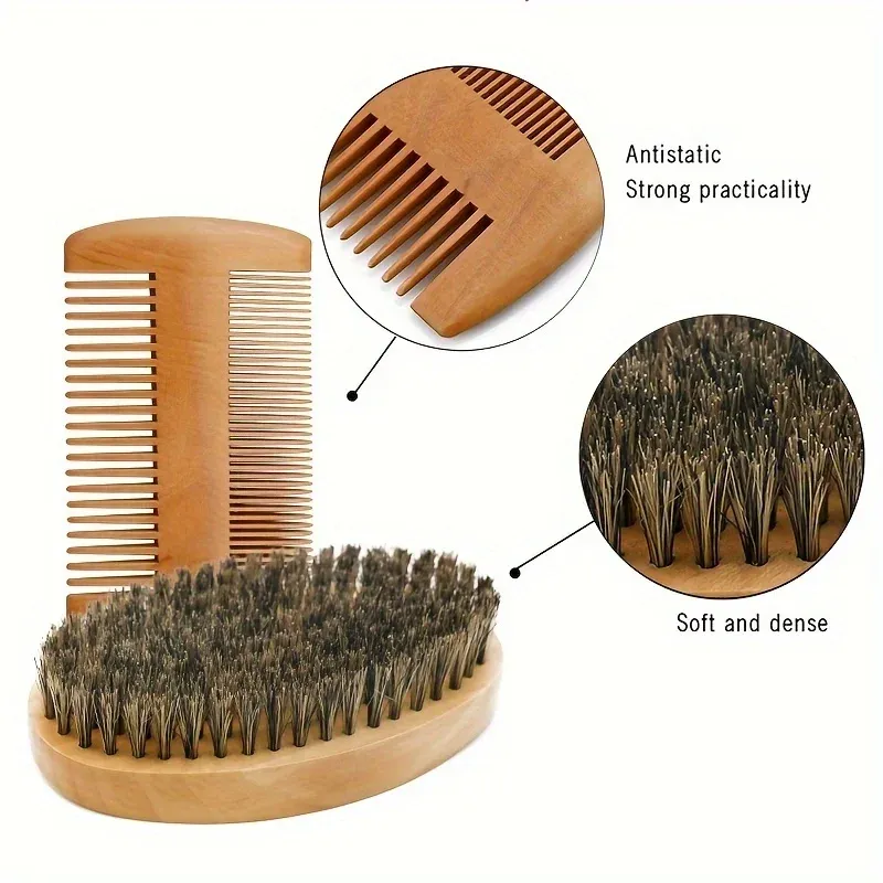 Complete Beard Growth Kit for Men: Natural Enhancer Oil, Moisturizing Balm, Boar Bristle Brush, Styling Comb, and Stainless Steel Scissors for Full Beard Care and Styling showcase 6