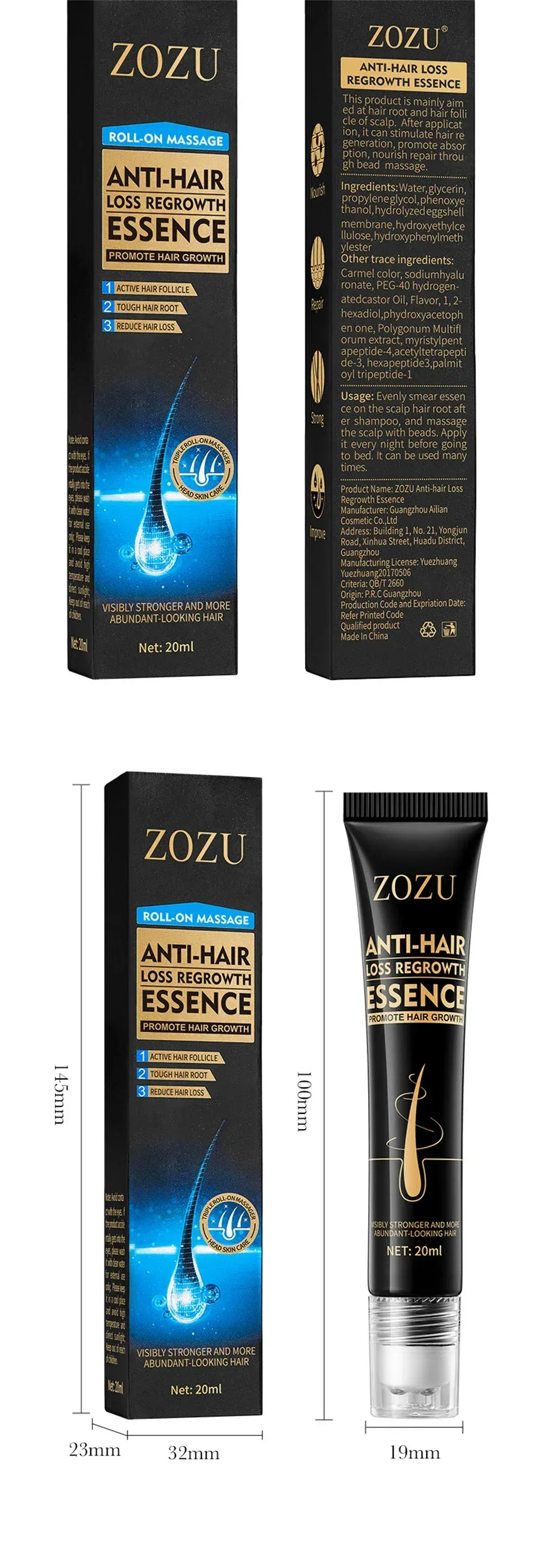 Biotin Hair Growth Oil for Men - Fast Scalp Treatment for Anti Hair Loss, Promotes Thicker, Stronger Hair Growth with Roller Massage Applicator showcase 10