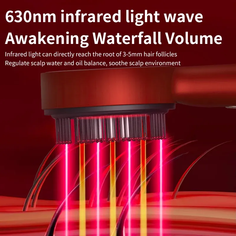 Electric Scalp Massager Comb with Red Light Therapy & Microcurrent for Hair Growth, 3 Modes, 6ML Liquid Applicator, Rechargeable Lithium Battery thumbnail 4