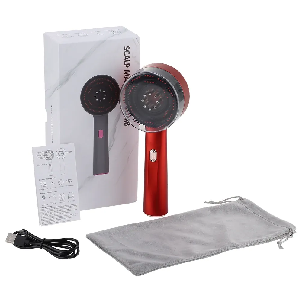 Electric Scalp Massager Comb with Red Light Therapy & Microcurrent for Hair Growth, 3 Modes, 6ML Liquid Applicator, Rechargeable Lithium Battery showcase 21