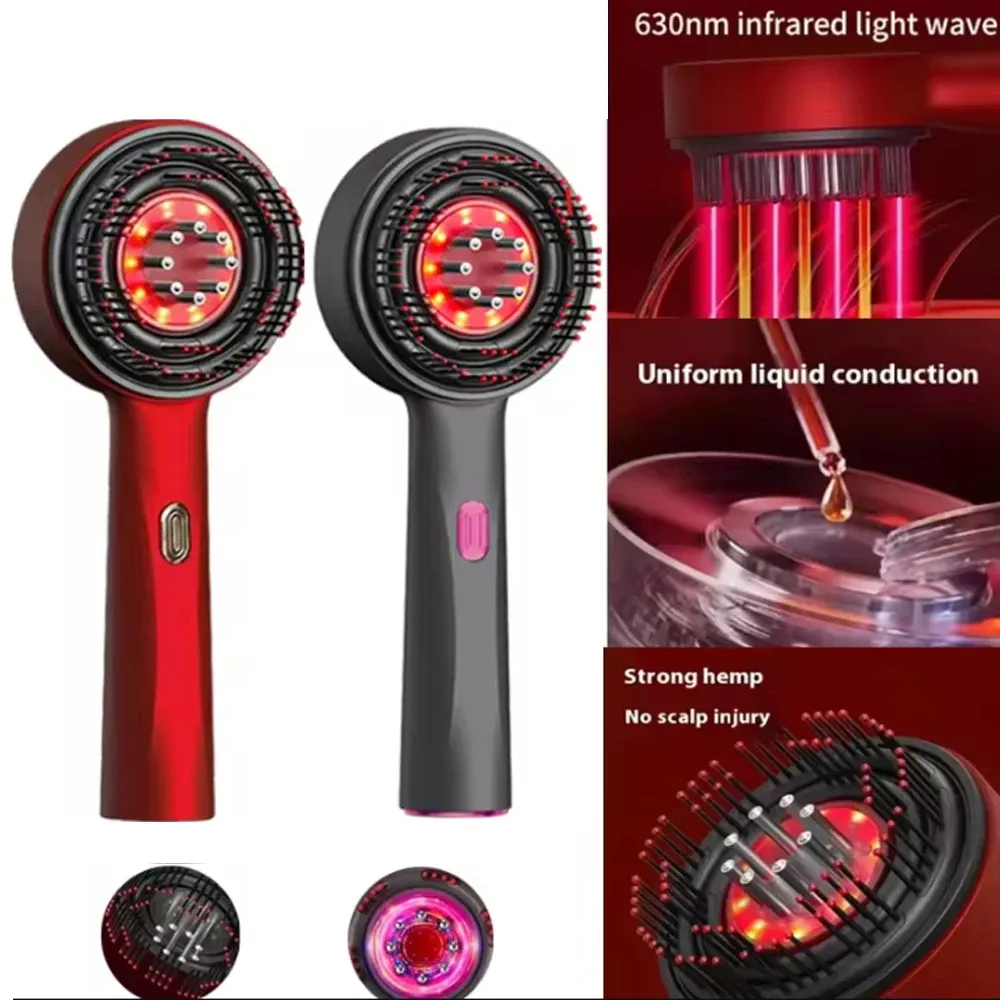 Electric Scalp Massager Comb with Red Light Therapy & Microcurrent for Hair Growth, 3 Modes, 6ML Liquid Applicator, Rechargeable Lithium Battery thumbnail 1