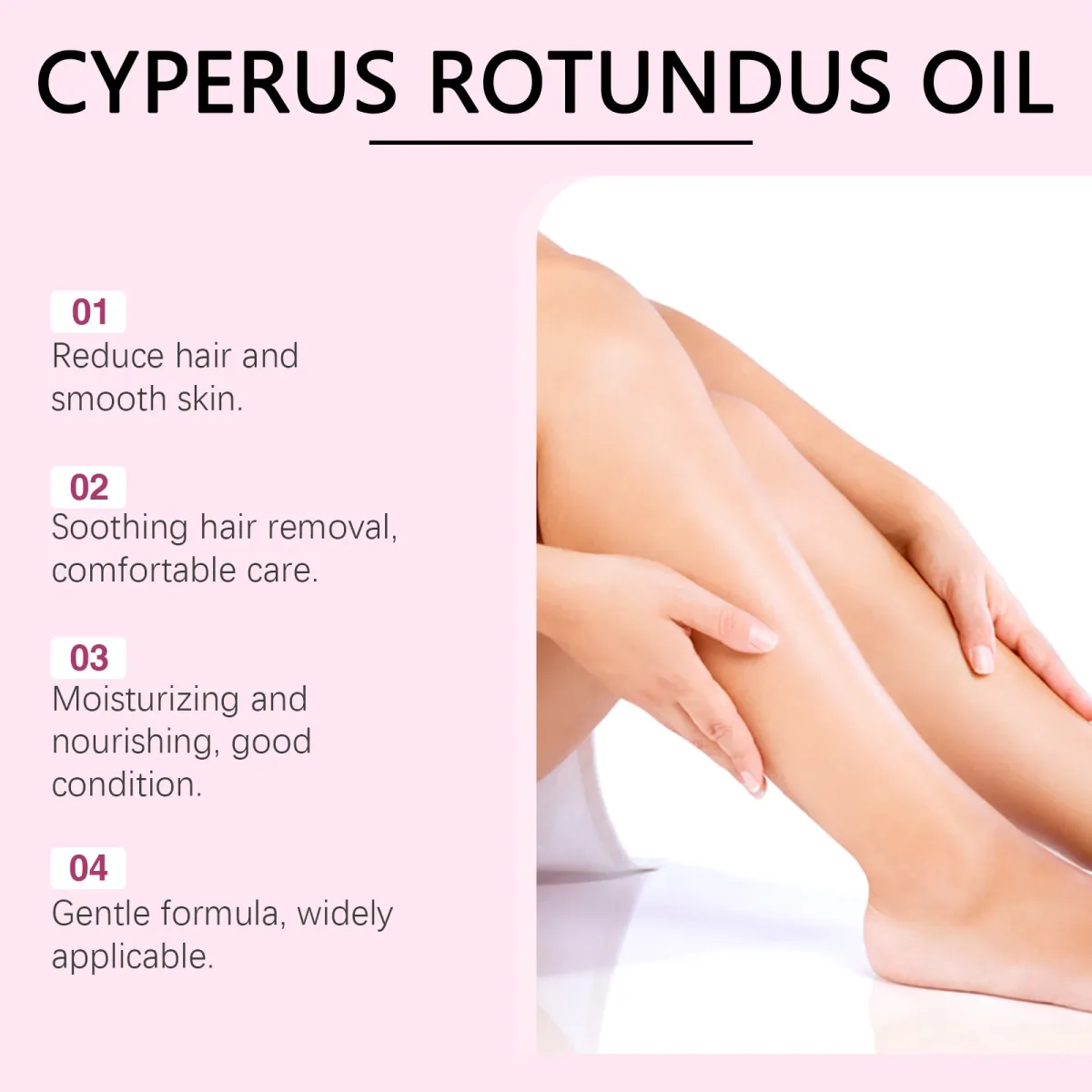 Cyperus Rotundus Oil for Hair Removal & Soothing | Inhibits Hair Growth, Moisturizes Skin, Gentle Essential Oil for Smooth, Radiant Skin - 60ml Bottle showcase 4
