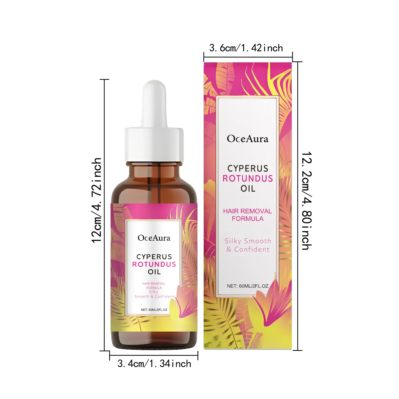 Cyperus Rotundus Oil for Hair Removal & Soothing | Inhibits Hair Growth, Moisturizes Skin, Gentle Essential Oil for Smooth, Radiant Skin - 60ml Bottle thumbnail 6