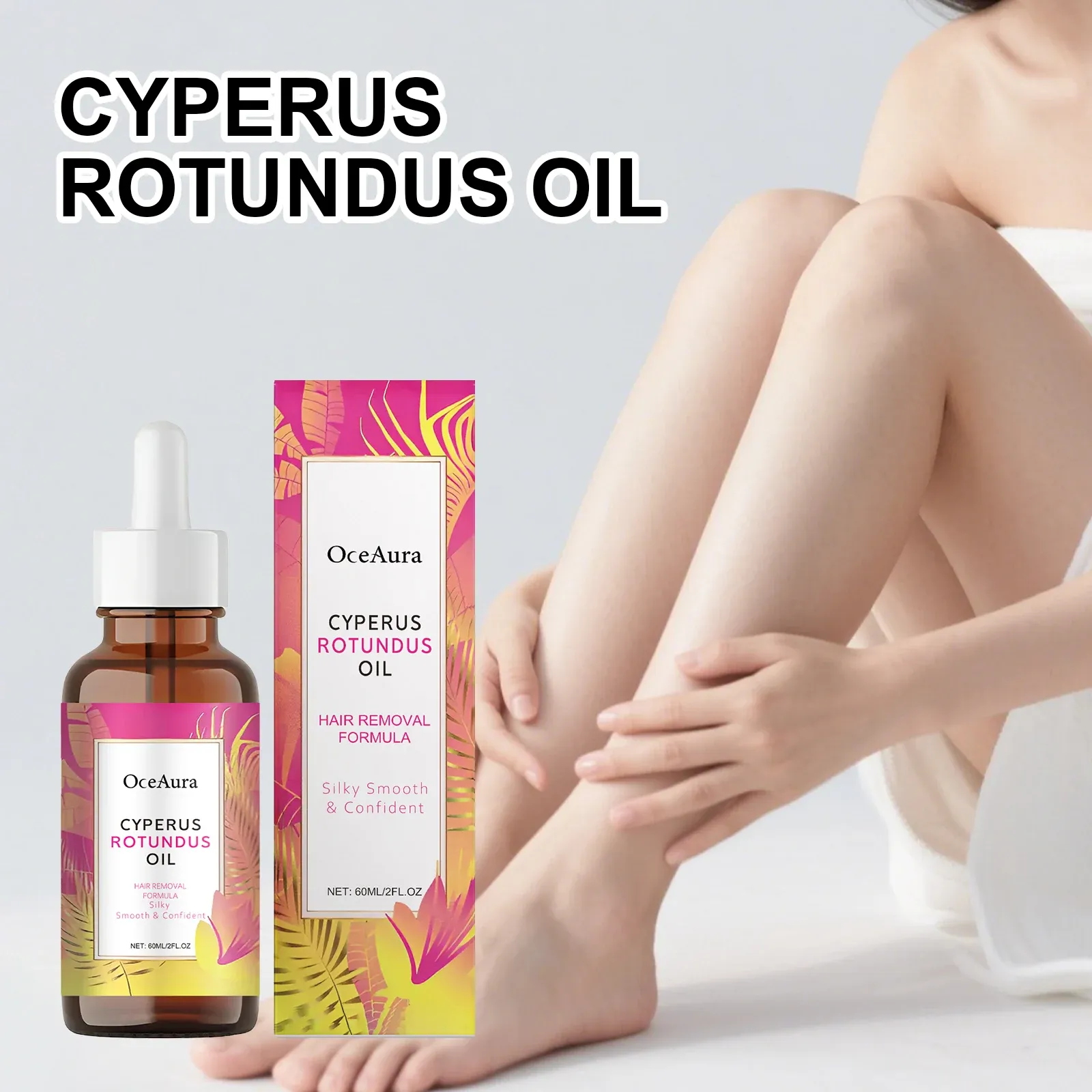 Cyperus Rotundus Oil for Hair Removal & Soothing | Inhibits Hair Growth, Moisturizes Skin, Gentle Essential Oil for Smooth, Radiant Skin - 60ml Bottle thumbnail 1