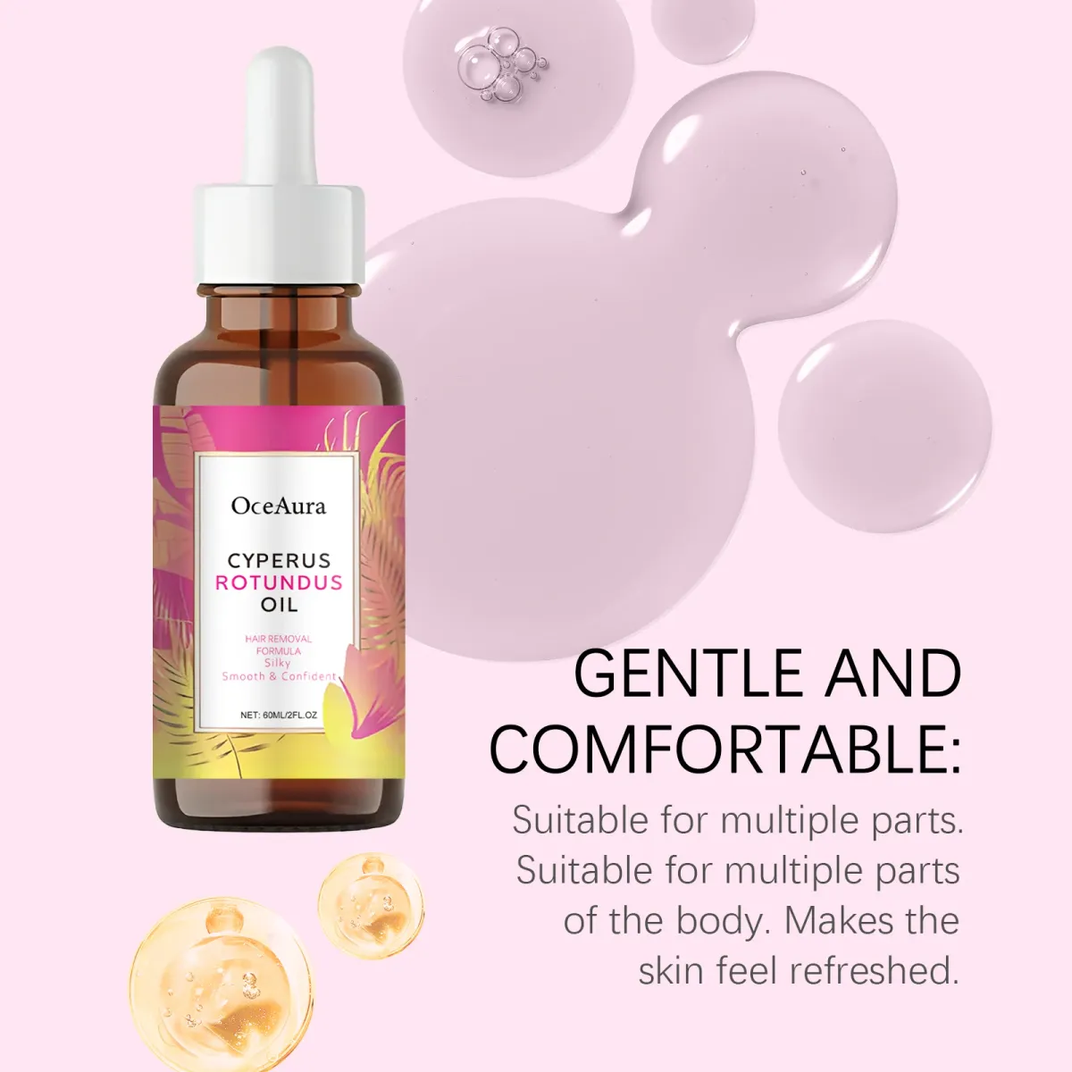 Cyperus Rotundus Oil for Hair Removal & Soothing | Inhibits Hair Growth, Moisturizes Skin, Gentle Essential Oil for Smooth, Radiant Skin - 60ml Bottle showcase 9