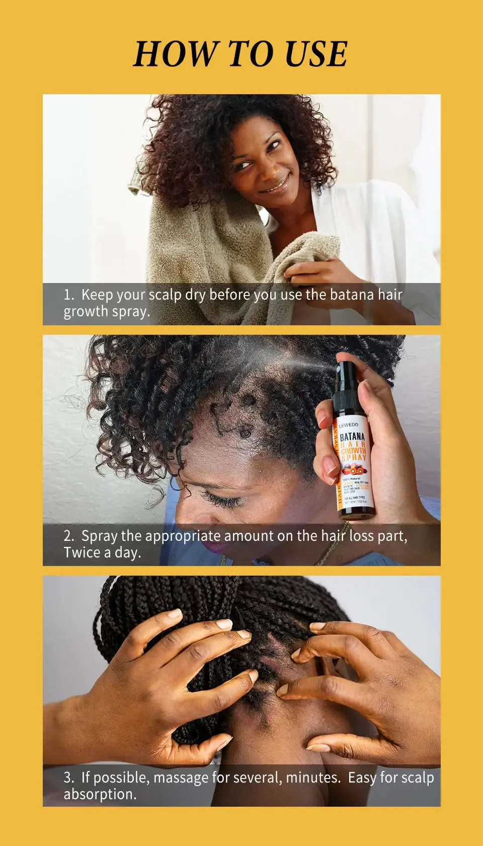 100% Pure Batana Hair Growth Oil & Treatment Set - Natural Anti-Breakage, Frizz Control, Nourishing Hair Thickening Products for All Hair Types showcase 9