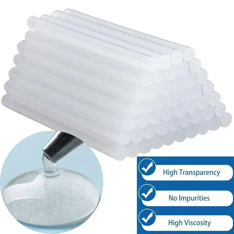 Transparent Hot Melt Glue Sticks 7mm 11mm - Strong Viscosity for DIY Crafts, Home Repair, Electric Glue Guns - Pack of 20 thumbnail 2