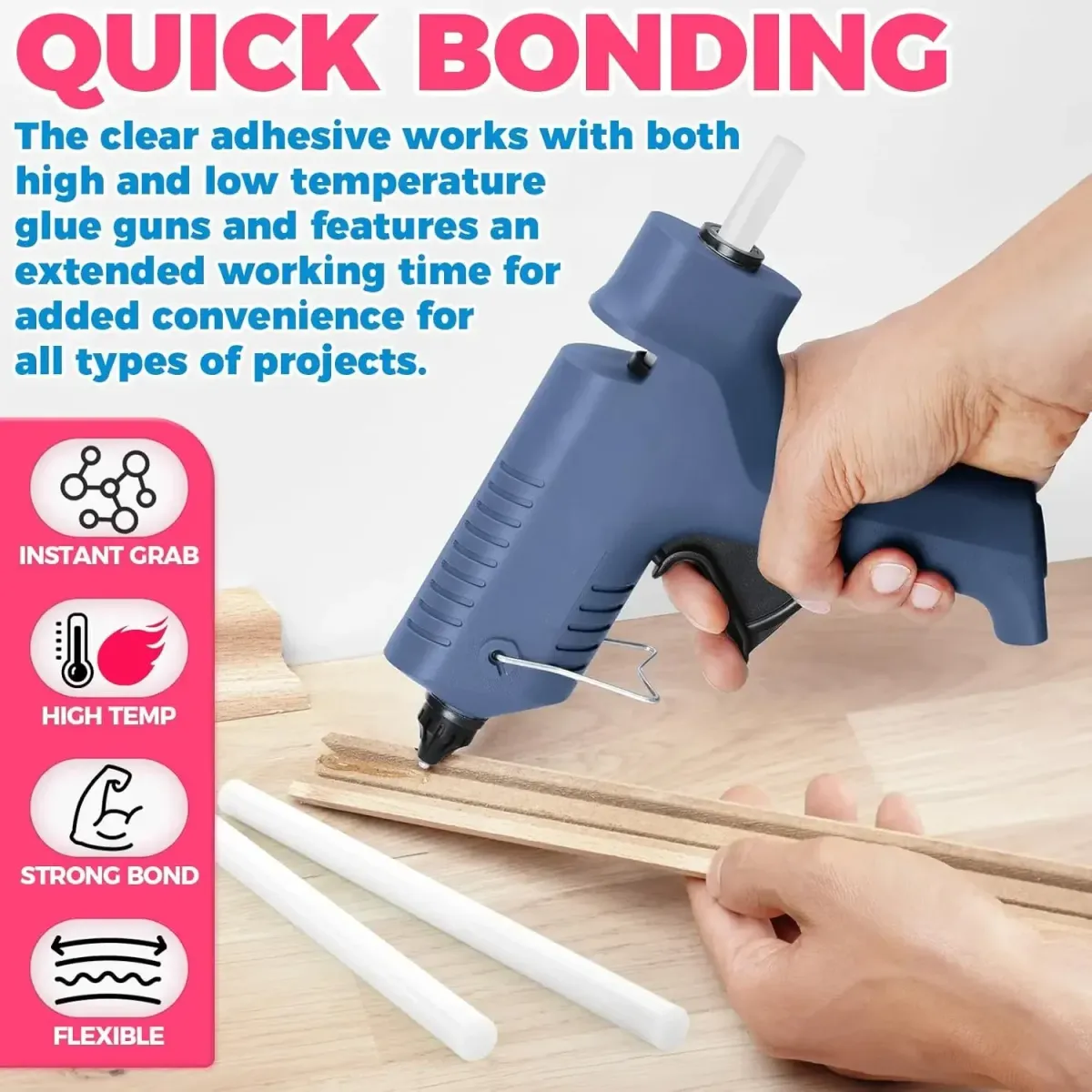 Transparent Hot Melt Glue Sticks 7mm 11mm - Strong Viscosity for DIY Crafts, Home Repair, Electric Glue Guns - Pack of 20 showcase 6