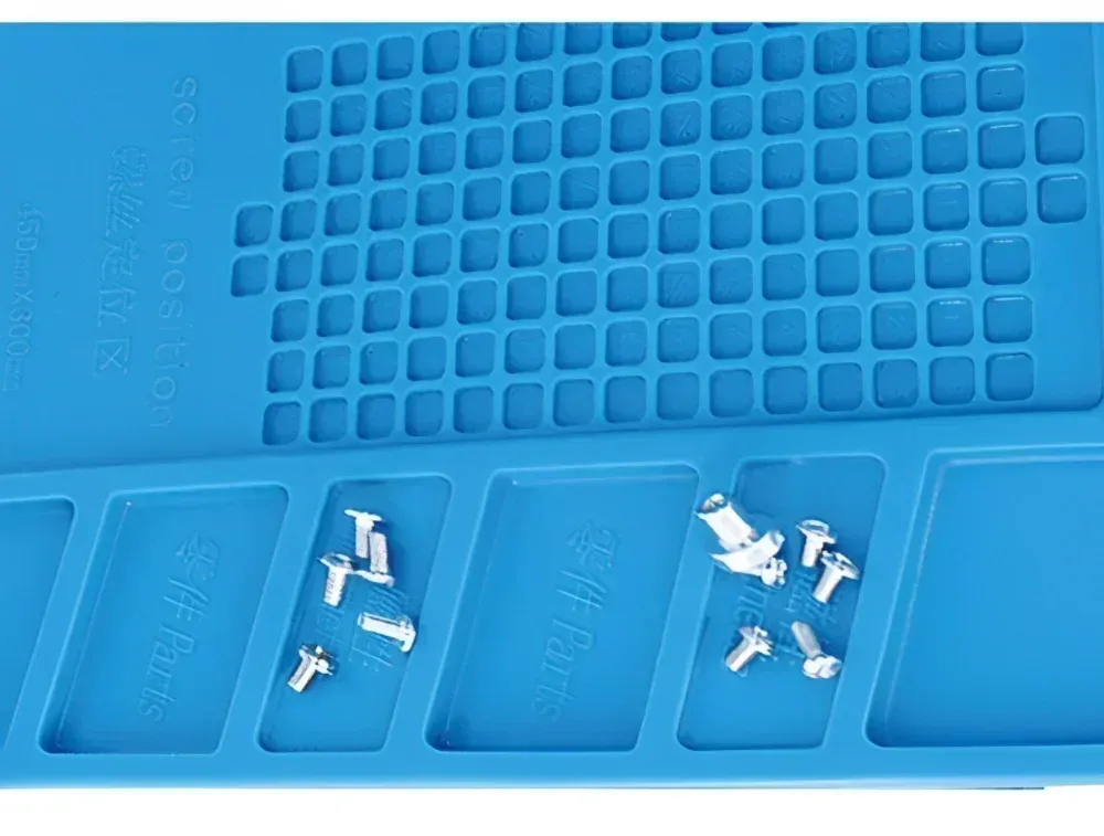Magnetic Silicone Repair Mat for Electronics - Heat Resistant 932°F Anti-Static Soldering Pad with Screw Organizers for Phone, Computer, and Circuit Board Repair showcase 4