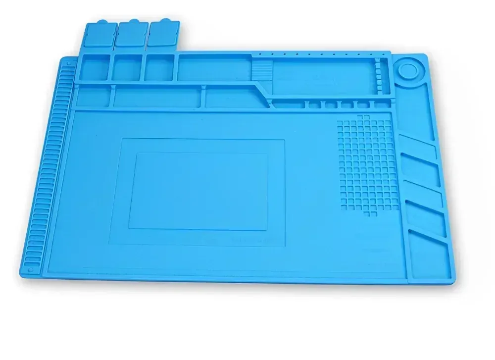 Magnetic Silicone Repair Mat for Electronics - Heat Resistant 932°F Anti-Static Soldering Pad with Screw Organizers for Phone, Computer, and Circuit Board Repair showcase 3