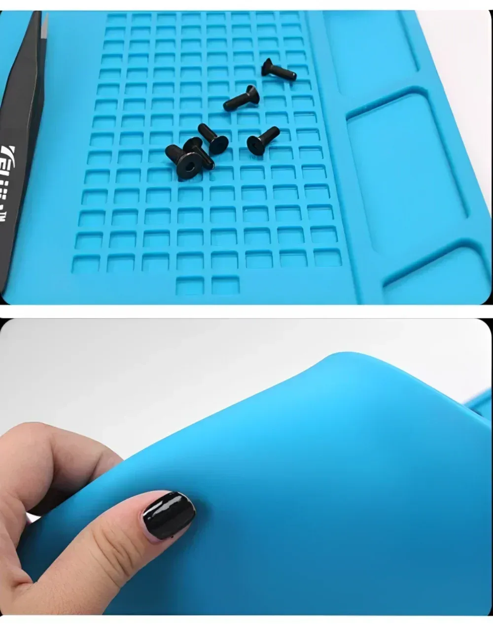 Magnetic Silicone Repair Mat for Electronics - Heat Resistant 932°F Anti-Static Soldering Pad with Screw Organizers for Phone, Computer, and Circuit Board Repair showcase 8