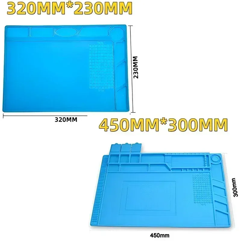 Magnetic Silicone Repair Mat for Electronics - Heat Resistant 932°F Anti-Static Soldering Pad with Screw Organizers for Phone, Computer, and Circuit Board Repair thumbnail 5
