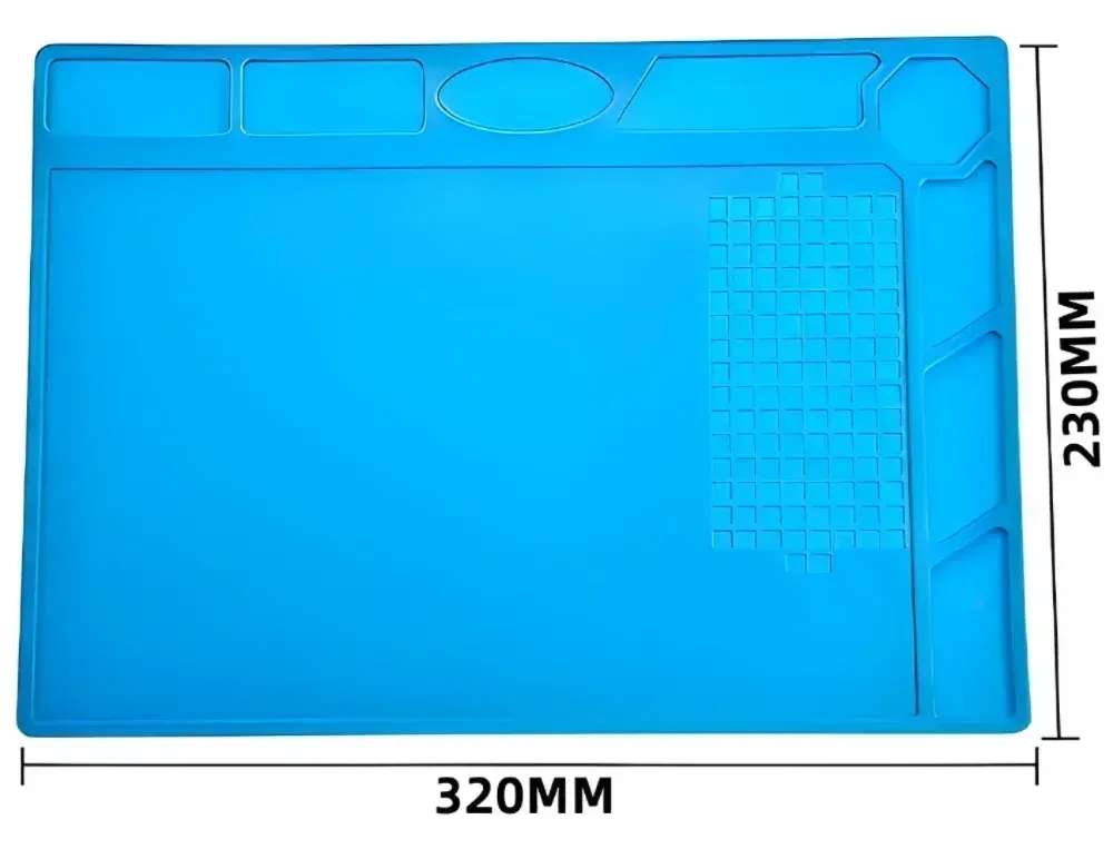 Magnetic Silicone Repair Mat for Electronics - Heat Resistant 932°F Anti-Static Soldering Pad with Screw Organizers for Phone, Computer, and Circuit Board Repair showcase 17