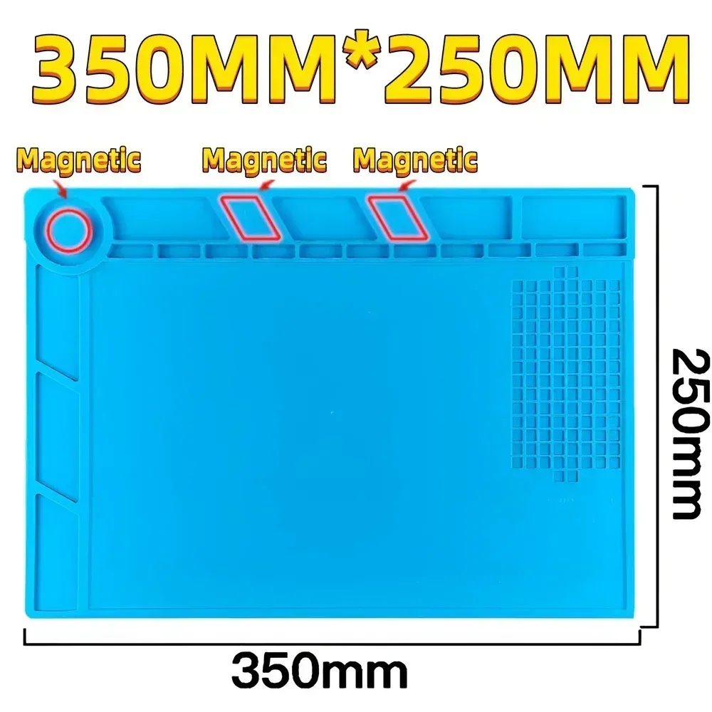 Magnetic Silicone Repair Mat for Electronics - Heat Resistant 932°F Anti-Static Soldering Pad with Screw Organizers for Phone, Computer, and Circuit Board Repair showcase 21