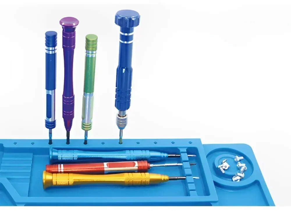 Magnetic Silicone Repair Mat for Electronics - Heat Resistant 932°F Anti-Static Soldering Pad with Screw Organizers for Phone, Computer, and Circuit Board Repair showcase 6