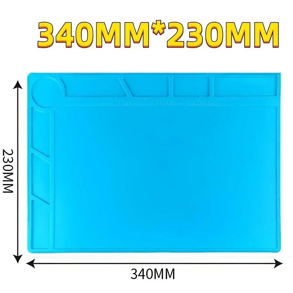 Magnetic Silicone Repair Mat for Electronics - Heat Resistant 932°F Anti-Static Soldering Pad with Screw Organizers for Phone, Computer, and Circuit Board Repair showcase 19