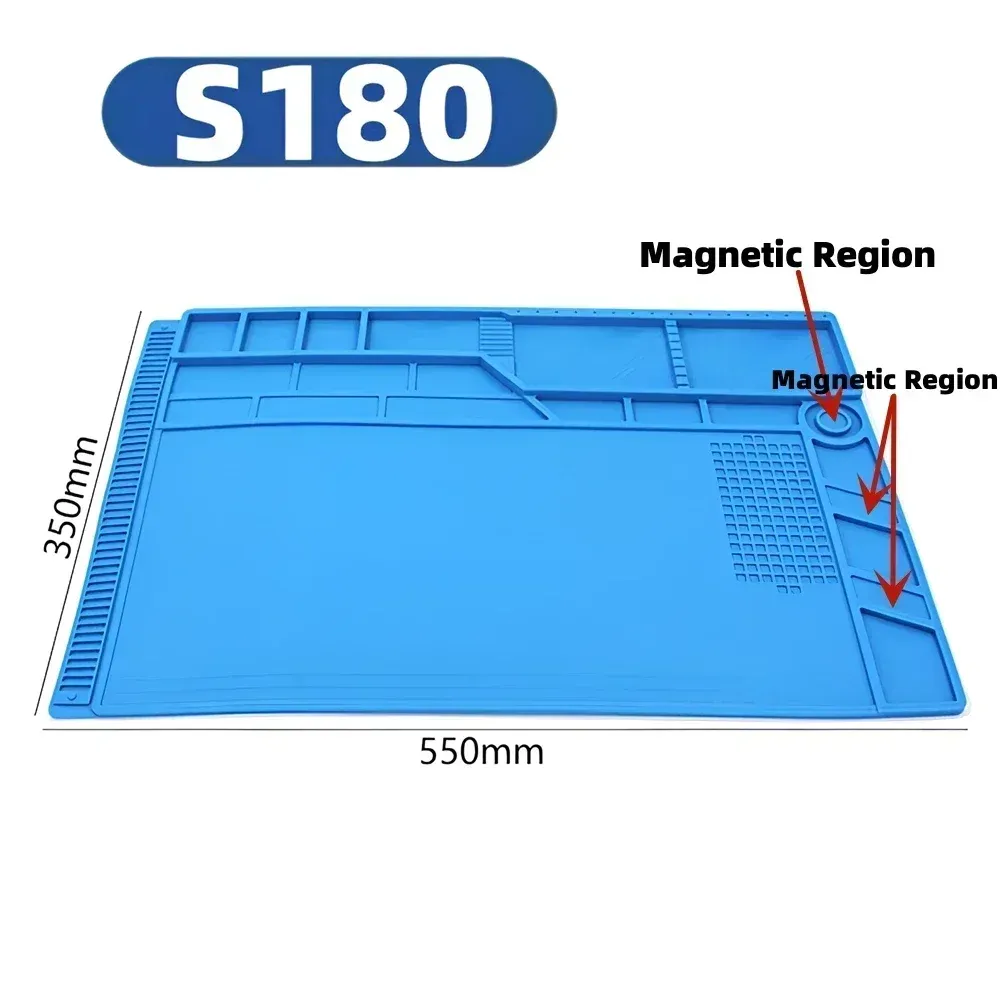Magnetic Silicone Repair Mat for Electronics - Heat Resistant 932°F Anti-Static Soldering Pad with Screw Organizers for Phone, Computer, and Circuit Board Repair showcase 16