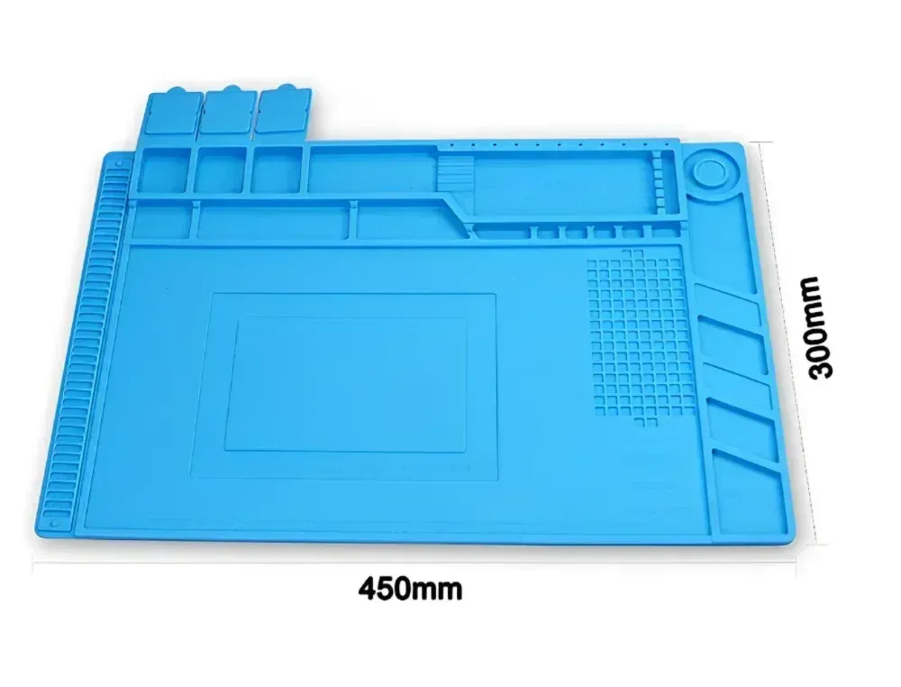 Magnetic Silicone Repair Mat for Electronics - Heat Resistant 932°F Anti-Static Soldering Pad with Screw Organizers for Phone, Computer, and Circuit Board Repair showcase 18