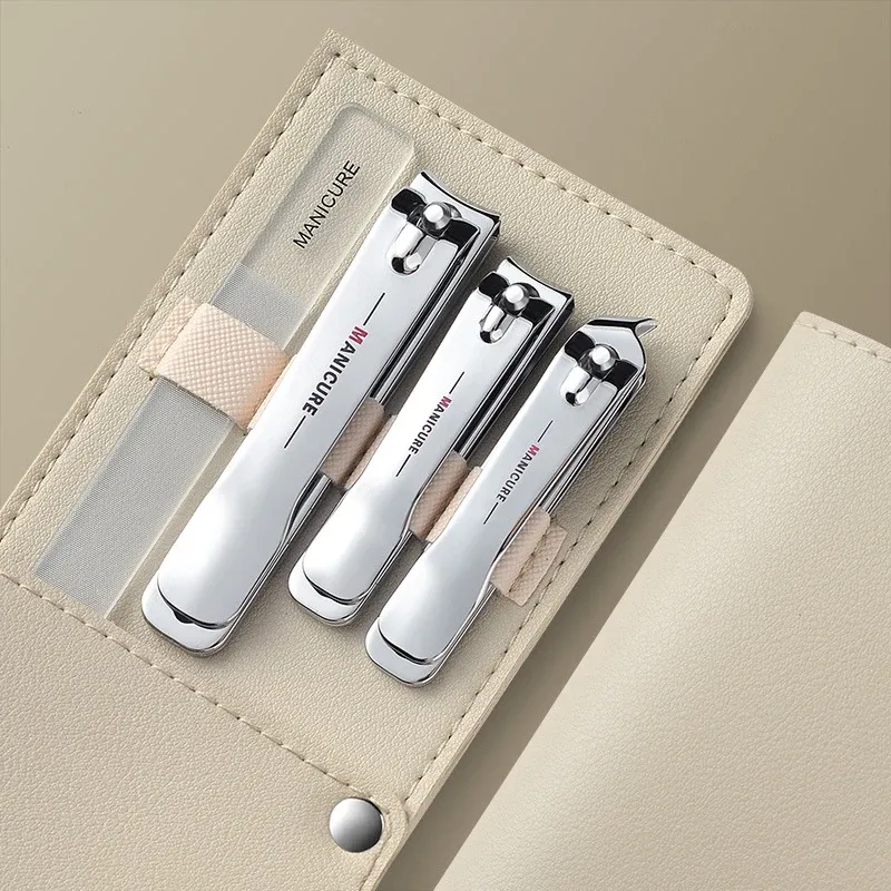 4-Piece Professional Nail Clippers Set with Rotating Leather Bag - Complete Manicure & Pedicure Care Tools for Home Use and Gifts showcase 9