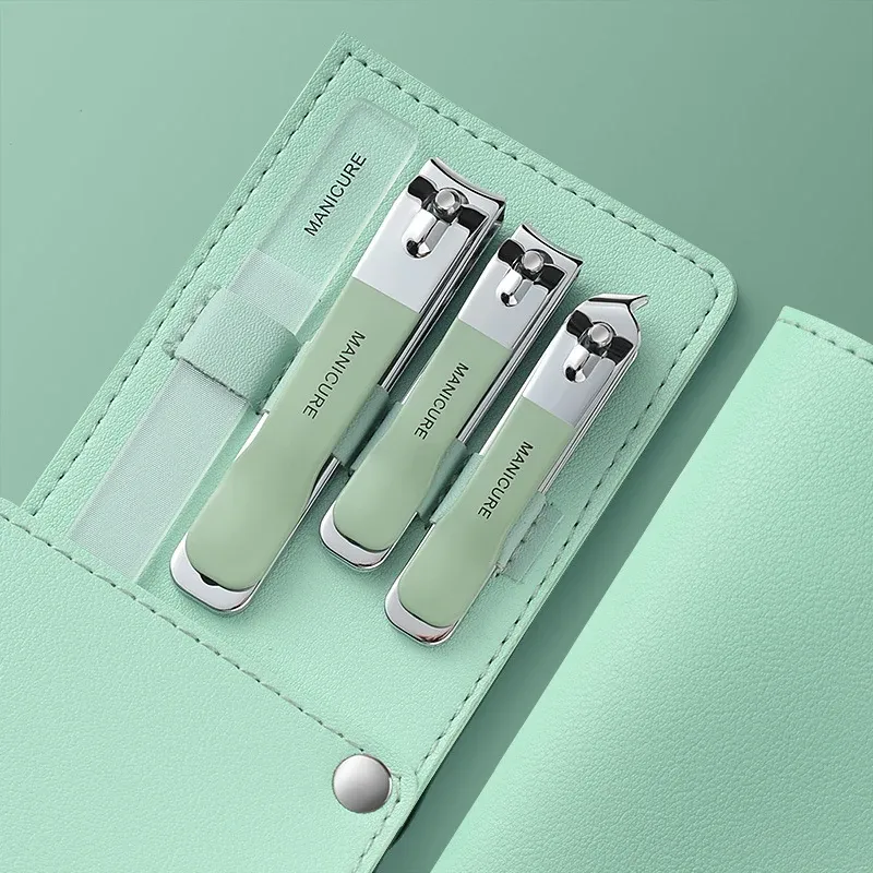 4-Piece Professional Nail Clippers Set with Rotating Leather Bag - Complete Manicure & Pedicure Care Tools for Home Use and Gifts showcase 10