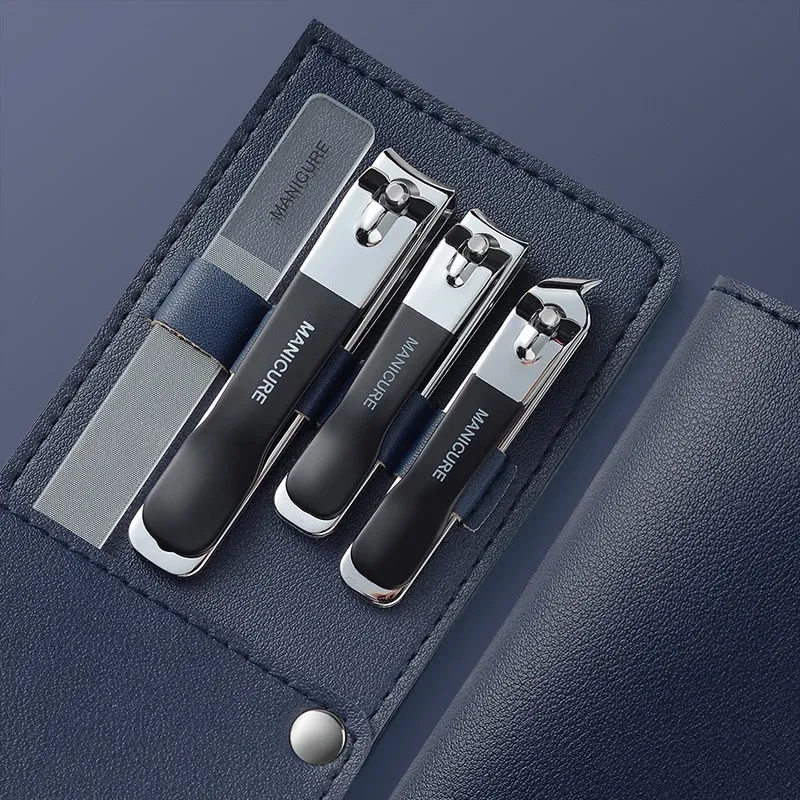 4-Piece Professional Nail Clippers Set with Rotating Leather Bag - Complete Manicure & Pedicure Care Tools for Home Use and Gifts showcase 12