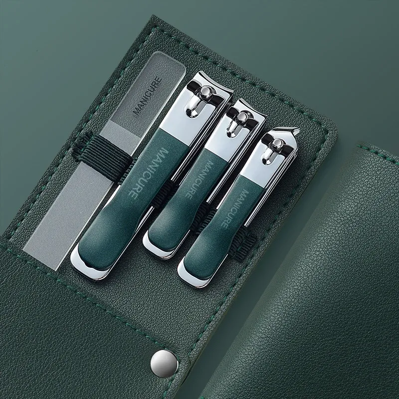 4-Piece Professional Nail Clippers Set with Rotating Leather Bag - Complete Manicure & Pedicure Care Tools for Home Use and Gifts showcase 11