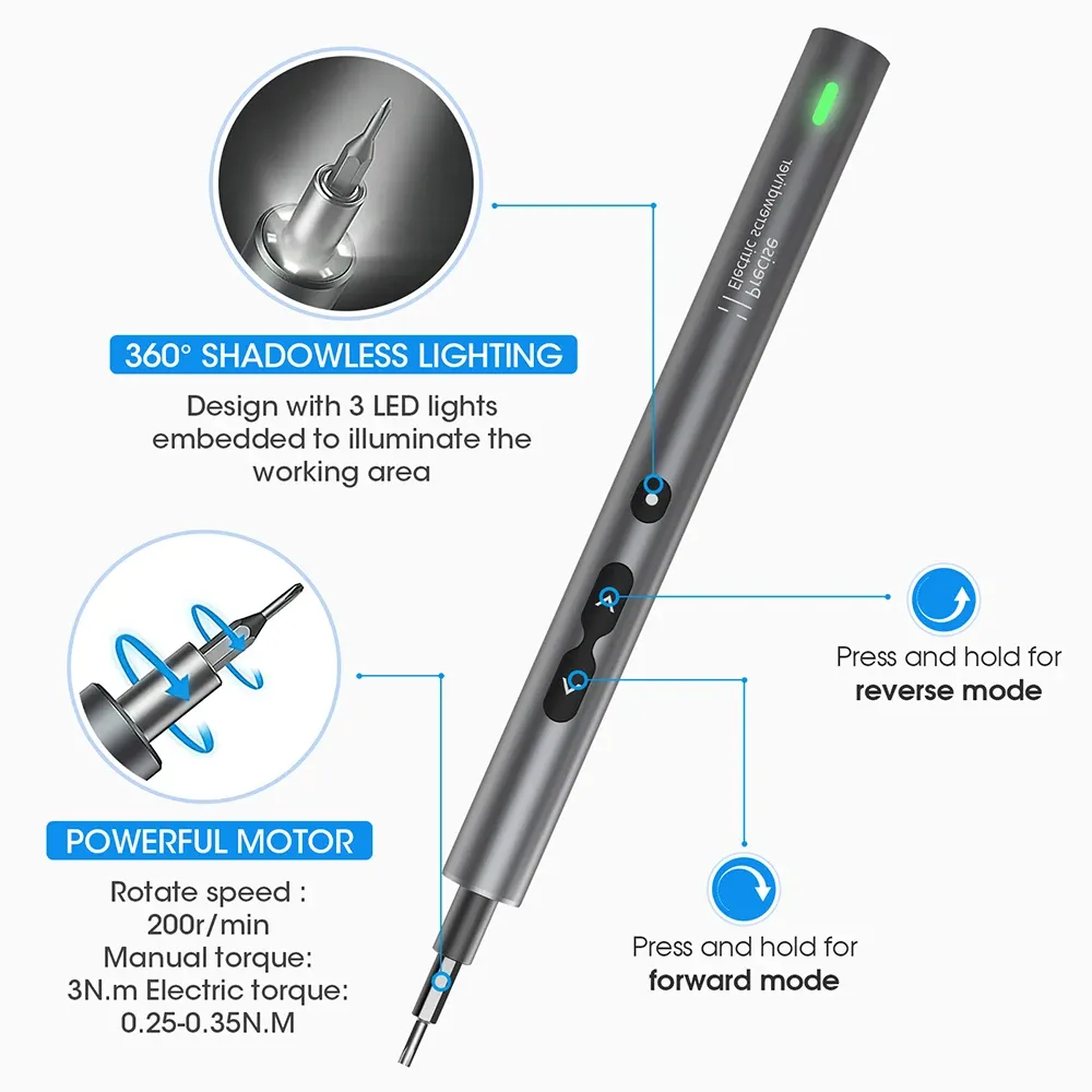 62-in-1 Precision Electric Screwdriver Set for Phone Watch Repair, Portable Cordless Mini Power Tool Kit with Rechargeable Battery and LED Lights thumbnail 2