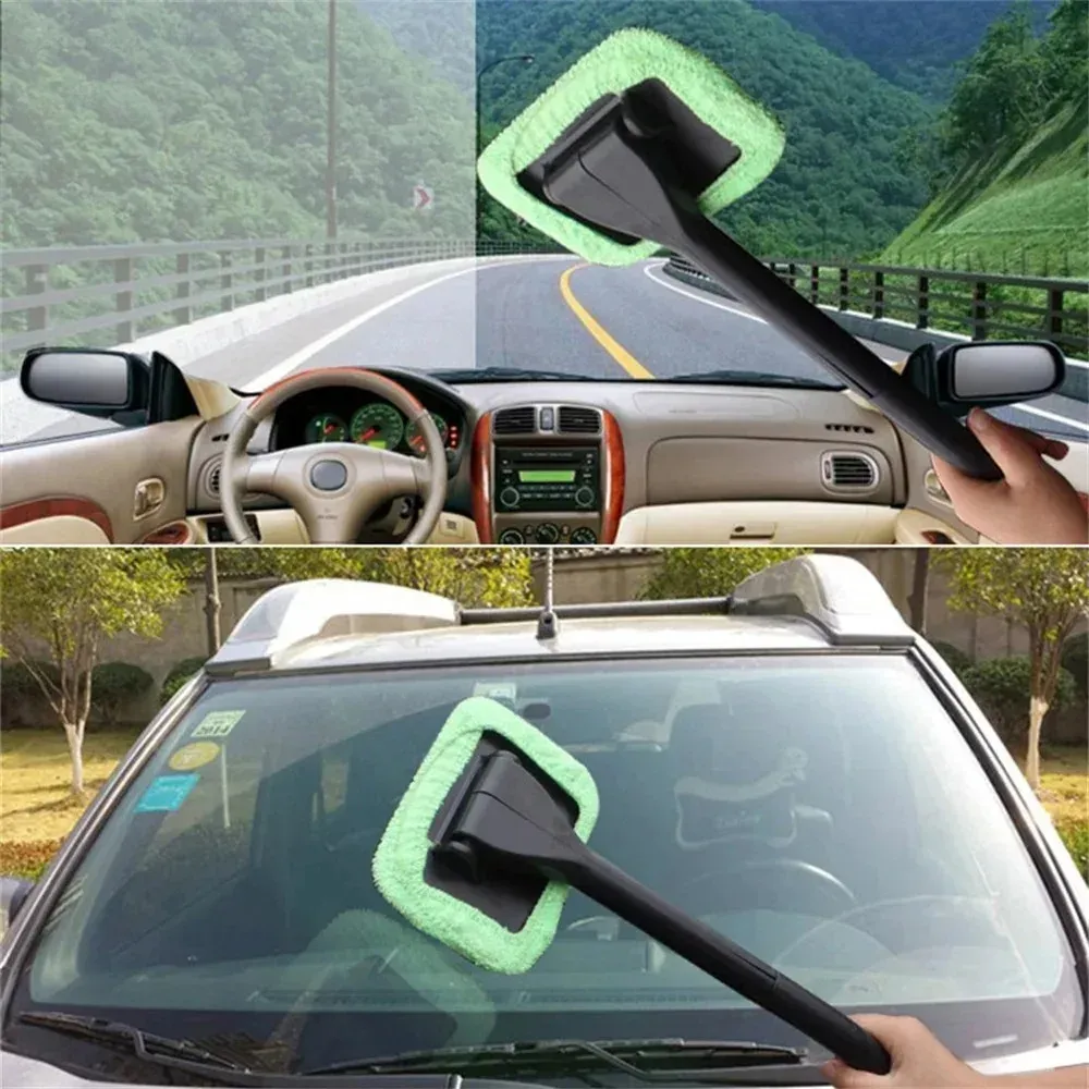 Car Windshield Cleaning Brush Kit with Long Handle for Effortless Window Wiper, Defogging, and Dust Removal - Essential Auto Glass Washer Tool for Home and Vehicle thumbnail 5