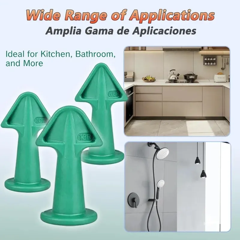 3pcs Multi-functional Silicone Sealant Nozzle Scraper Kit for Home Improvement, Easy Use Caulking Tools with Multiple Radius Options (6.5R, 10R, 13R), Non-Stick & Durable for Kitchens, Bathrooms, Windows thumbnail 3