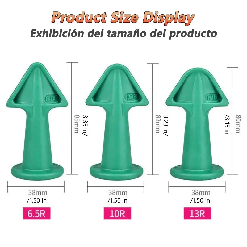 3pcs Multi-functional Silicone Sealant Nozzle Scraper Kit for Home Improvement, Easy Use Caulking Tools with Multiple Radius Options (6.5R, 10R, 13R), Non-Stick & Durable for Kitchens, Bathrooms, Windows thumbnail 5