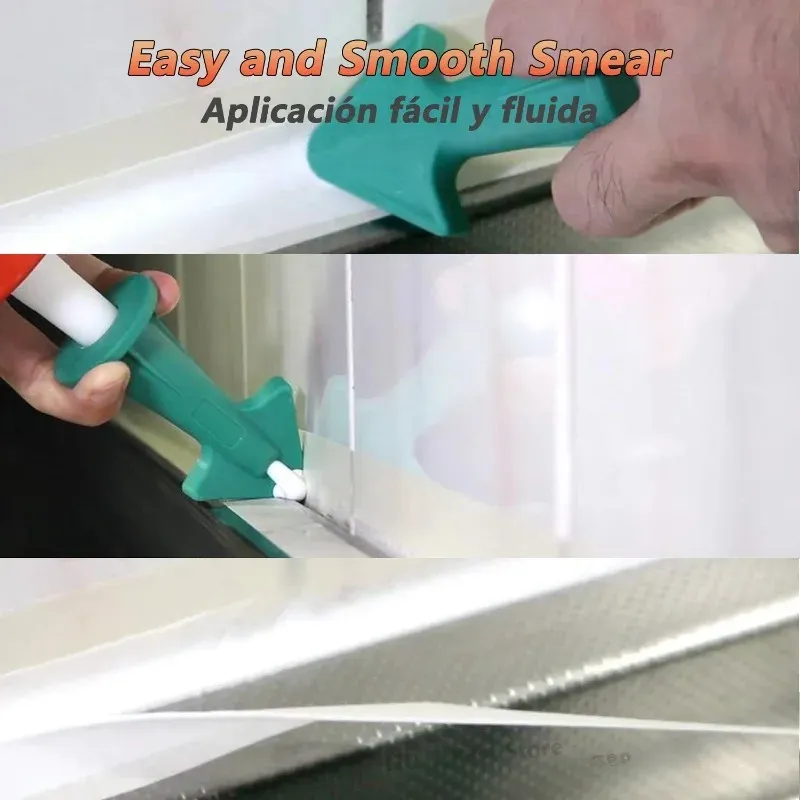 3pcs Multi-functional Silicone Sealant Nozzle Scraper Kit for Home Improvement, Easy Use Caulking Tools with Multiple Radius Options (6.5R, 10R, 13R), Non-Stick & Durable for Kitchens, Bathrooms, Windows thumbnail 2
