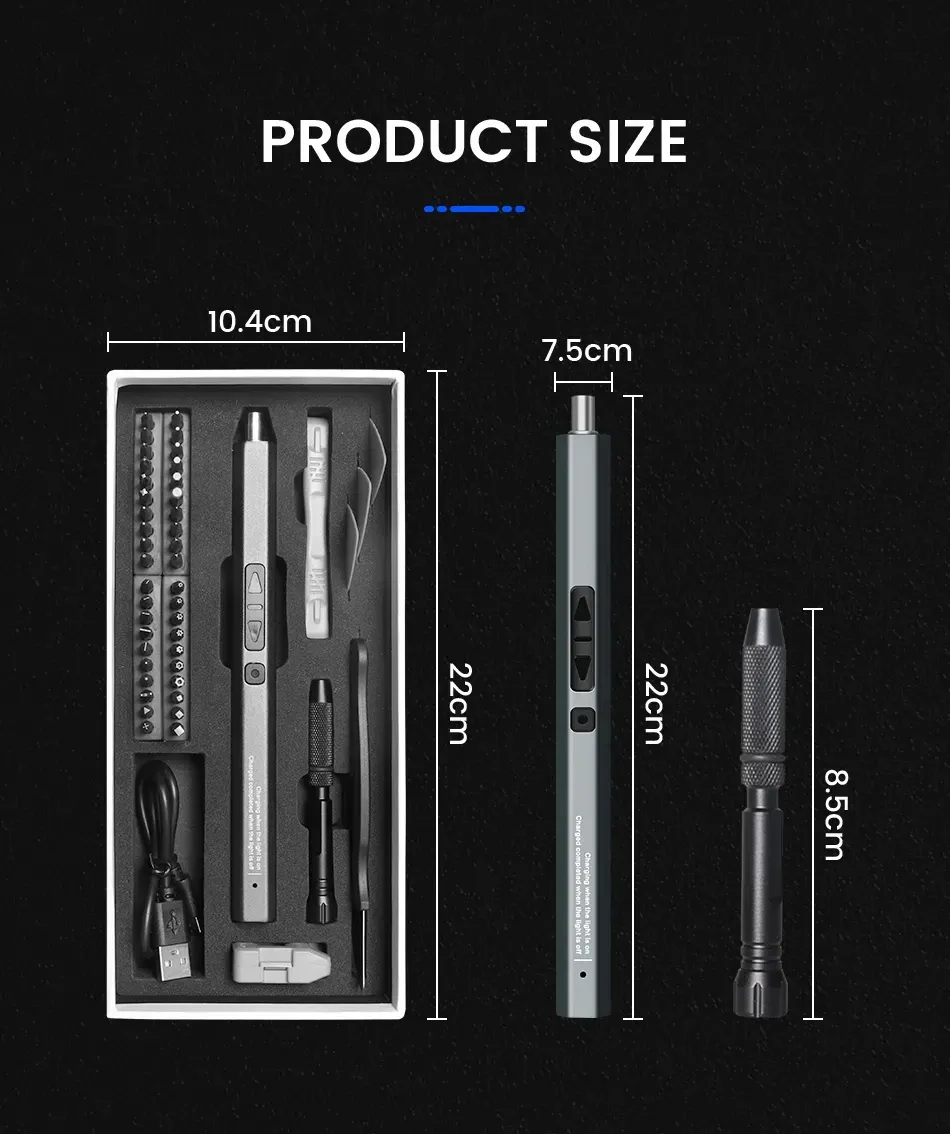 Cordless Electric Screwdriver Set - 12/39/50-in-1 Precision Power Tool Kit with Magnetic Bits, LED Light, and Fast USB-C Charging for Electronics Repair showcase 6