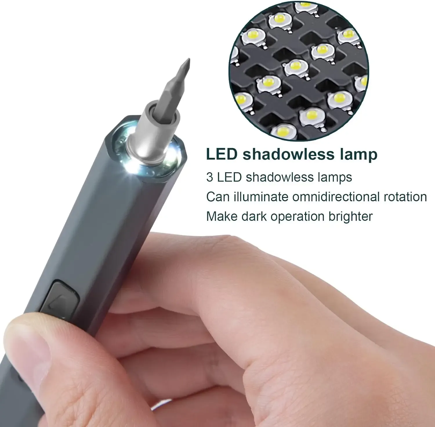 Cordless Electric Screwdriver Set - 12/39/50-in-1 Precision Power Tool Kit with Magnetic Bits, LED Light, and Fast USB-C Charging for Electronics Repair thumbnail 5