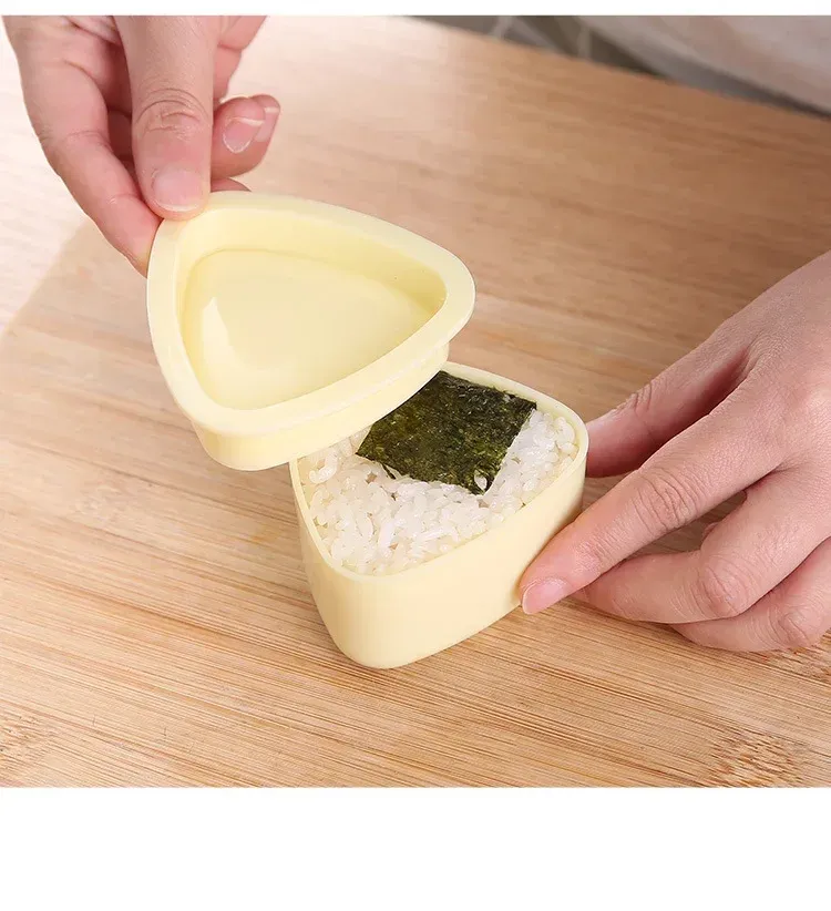 DIY Sushi Rice Ball Mold Set - Triangle Onigiri Maker for Bento Lunch Boxes - Food Grade PP, Easy to Use for Kids & Adults thumbnail 2