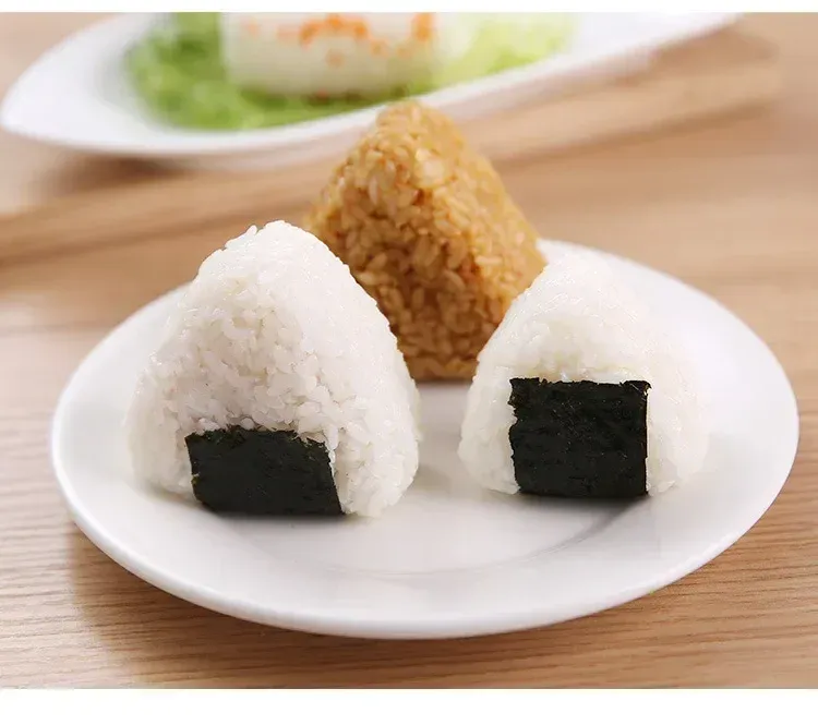 DIY Sushi Rice Ball Mold Set - Triangle Onigiri Maker for Bento Lunch Boxes - Food Grade PP, Easy to Use for Kids & Adults showcase 1