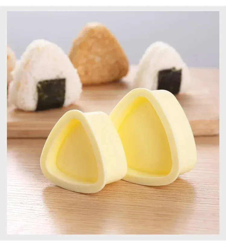 DIY Sushi Rice Ball Mold Set - Triangle Onigiri Maker for Bento Lunch Boxes - Food Grade PP, Easy to Use for Kids & Adults showcase 2
