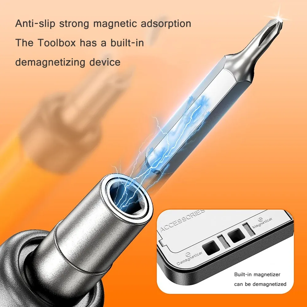 Precision Electric Screwdriver Set with 38 Bits - Rechargeable Wireless Mini Power Tool Kit for Mobile Phone, Laptop, PS5, Xbox, Switch Repair thumbnail 6