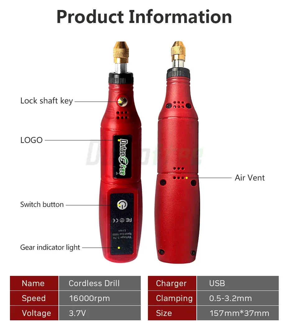 Cordless Rotary Tool Kit - Mini USB Engraving Pen for DIY Woodworking, Jewelry, Metal, Glass - 16000 RPM, 0.5-3.2mm Clamp, Includes 24pc Accessory Set showcase 6