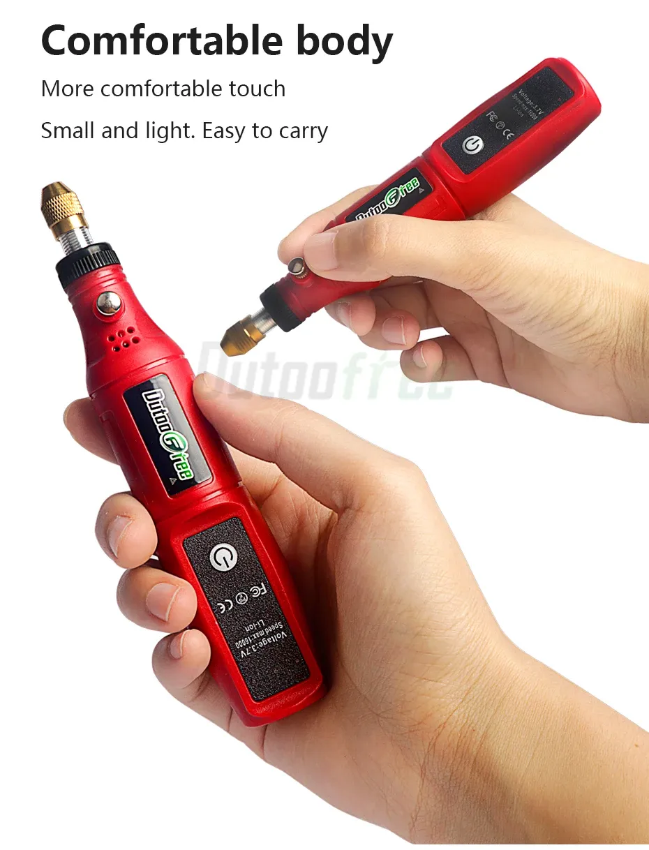 Cordless Rotary Tool Kit - Mini USB Engraving Pen for DIY Woodworking, Jewelry, Metal, Glass - 16000 RPM, 0.5-3.2mm Clamp, Includes 24pc Accessory Set showcase 10