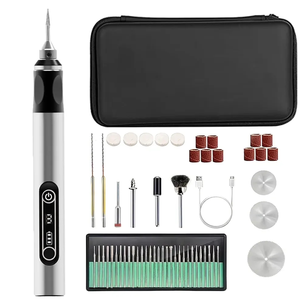 JANGKLIFE E180 USB Cordless Rotary Tool Kit - 10W Mini Wireless Engraving Pen for DIY Woodworking, Jewelry, Metal, Glass - 3 Speeds (5000-18000 RPM) with Rechargeable Lithium Battery showcase 11