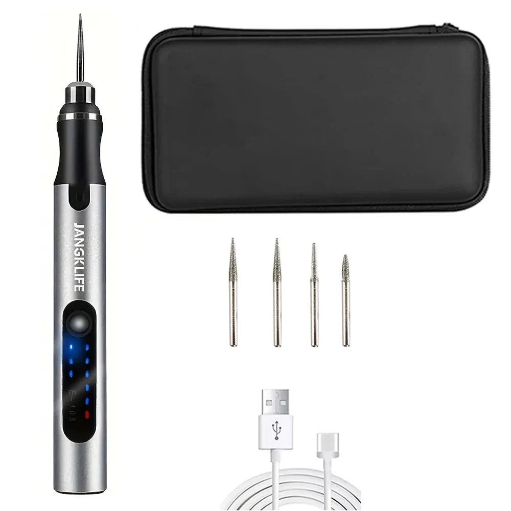 JANGKLIFE E180 USB Cordless Rotary Tool Kit - 10W Mini Wireless Engraving Pen for DIY Woodworking, Jewelry, Metal, Glass - 3 Speeds (5000-18000 RPM) with Rechargeable Lithium Battery showcase 10