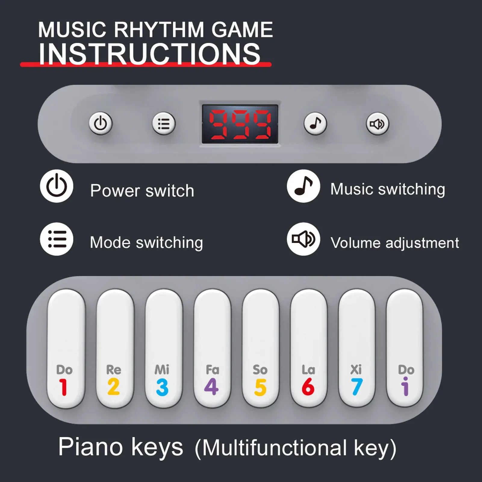 Portable Mini Electronic Keyboard 61-Key Digital Piano for Hand Speed Practice, Parent-Child Interaction, Music Rhythms, Beginner Learning thumbnail 2